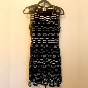 NWOT Missoni Knit Black & White Wave Mini Dress - size medium/EU 42